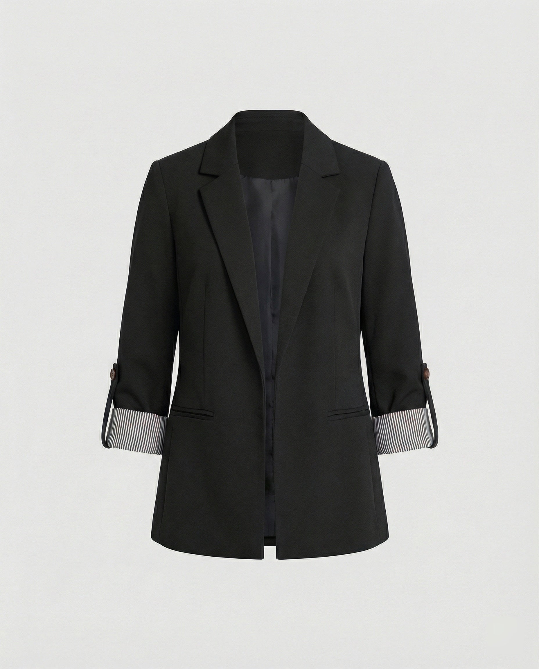 Women’s Casual Tailored Blazer with Rolled Sleeves