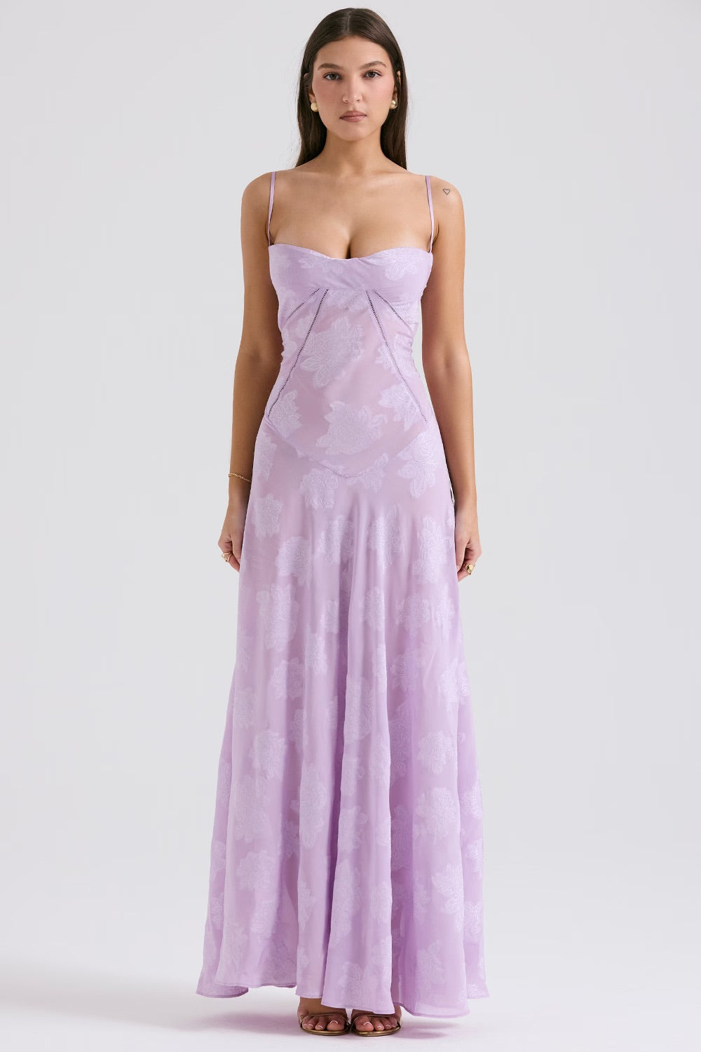 Women’s Elegant Floral Slip Maxi Dress