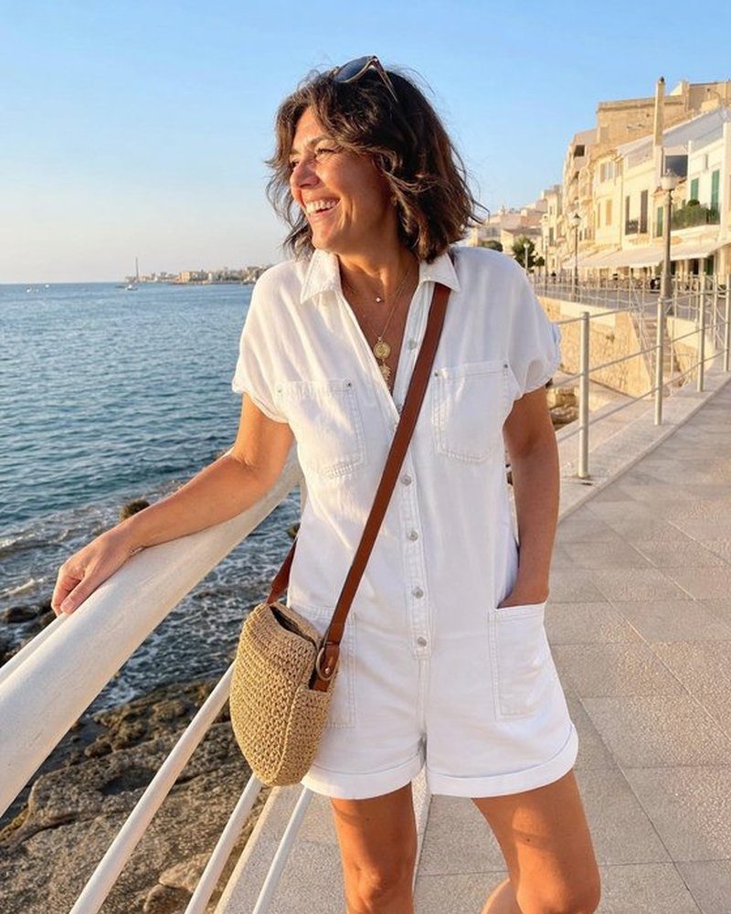 Denim Capri Jumpsuit