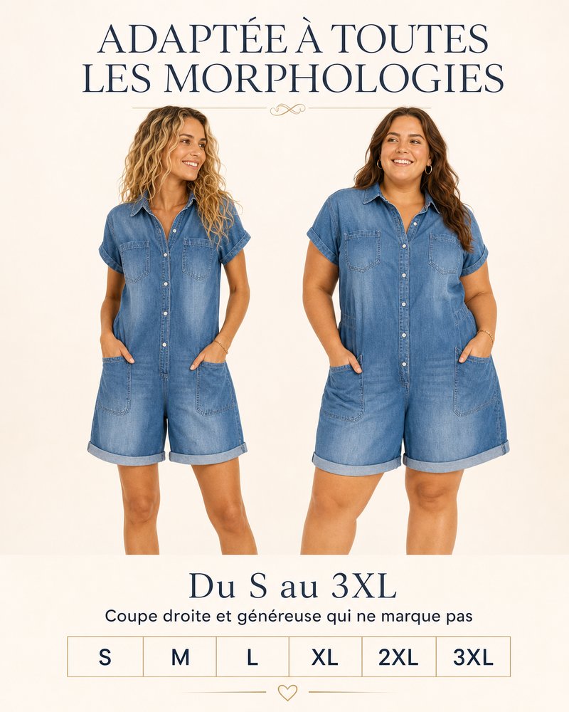 Denim Capri Jumpsuit