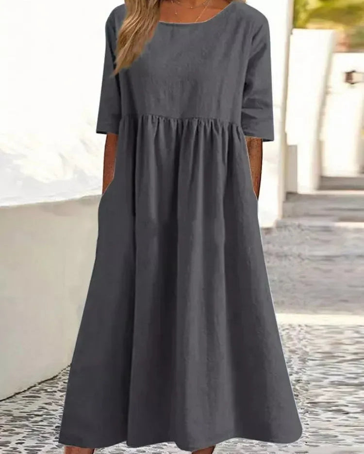 Eliana | Airy Cotton Dress with Pocket