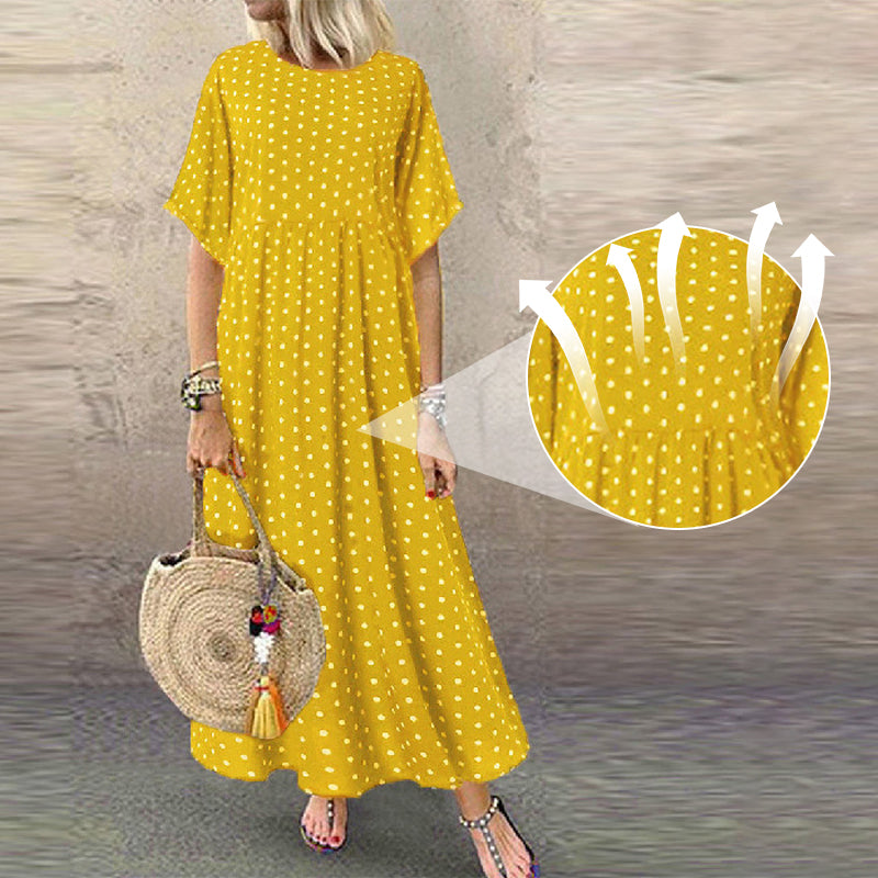 Jaeli | Boho Maxi Dress with Dots
