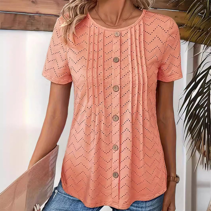 Leah | Casual T-Shirt for Women in a Modern Look with Round Neck