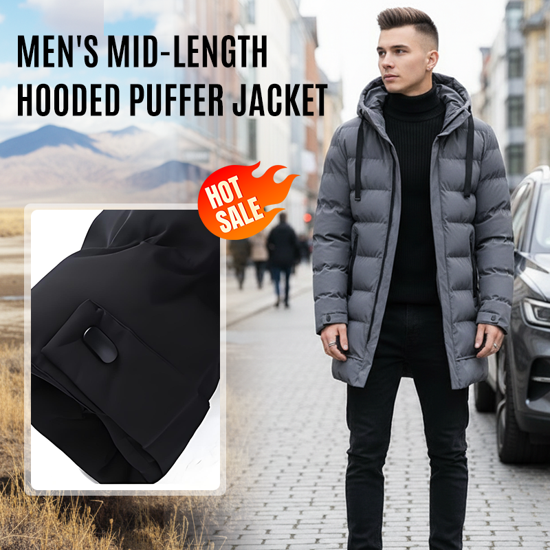 Men's Winter Jacket with Hood in Extended Cut