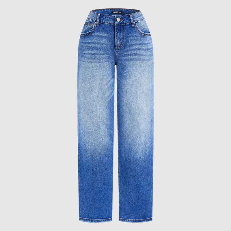 👖Effortlessly chic, loose-fitting jeans with wide legs