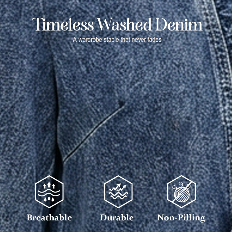 Women's Open Front Denim Jacket with Ruffle Trim