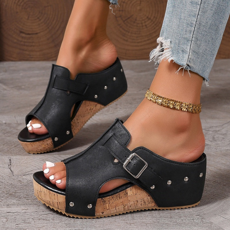 Omanda | Elegant Platform Wedge Sandals with Open Toe