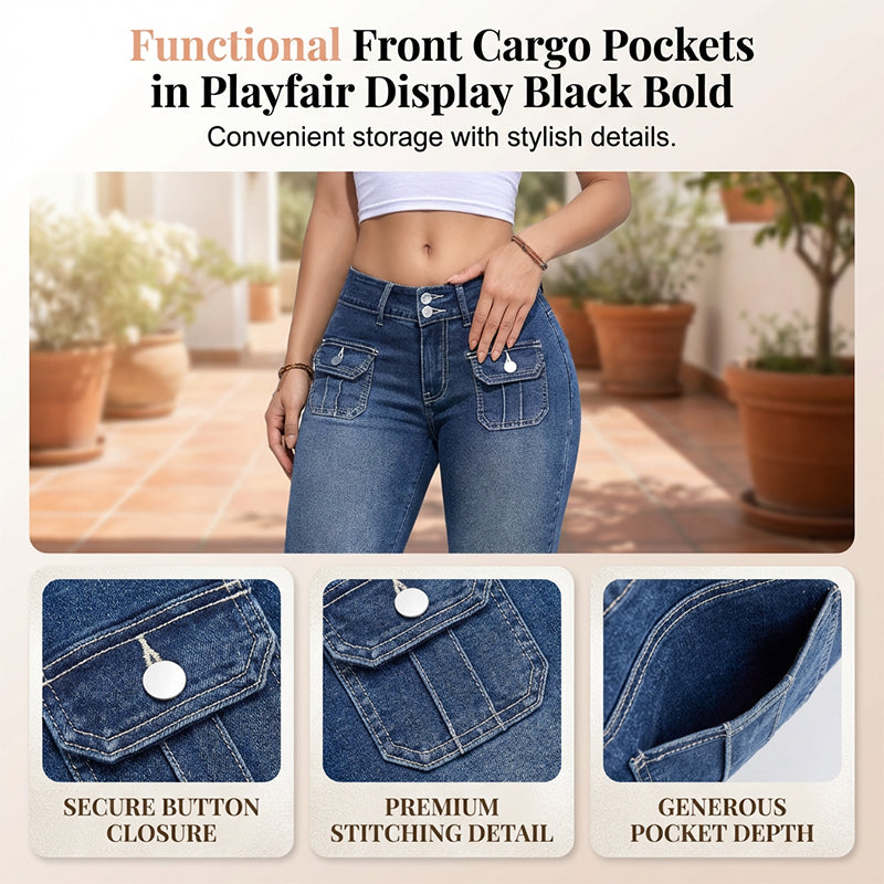 Women's Slim Fit Stretch Denim Capri Pants