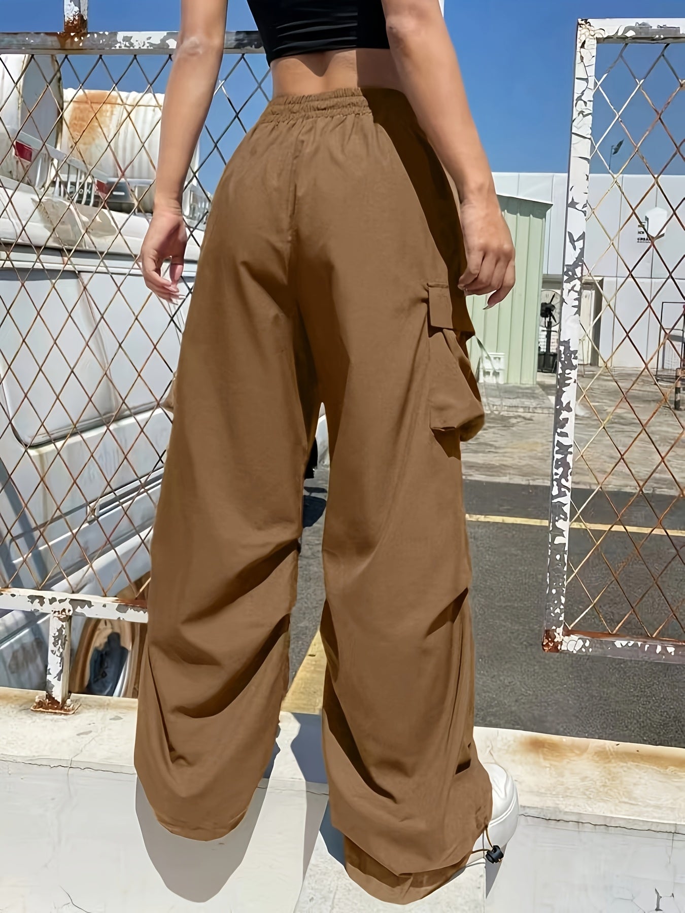 Kimberly | Women's Wide Leg Cargo Pocket Casual Pants