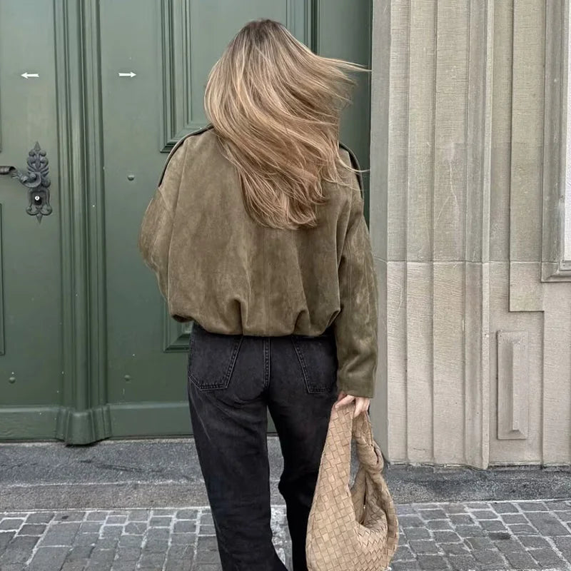 Brooklyn | Women's Oversized Cropped Bomber Jacket
